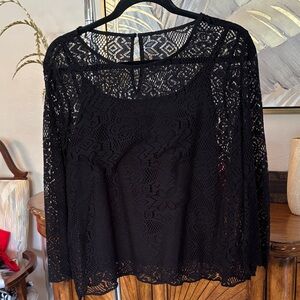 Bass Black Lace Blouse